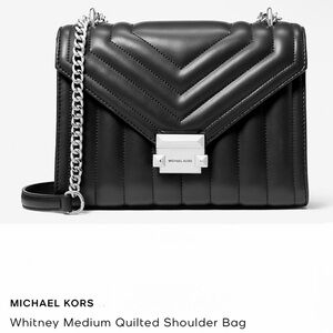 New! Michael Kors Black Chevron Crossbody Bag (#067)